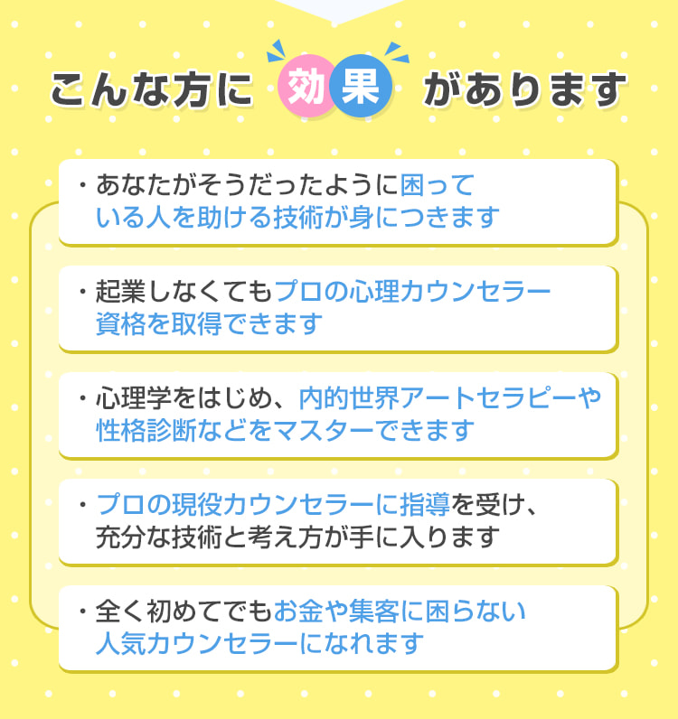 こんな方に効果があります。